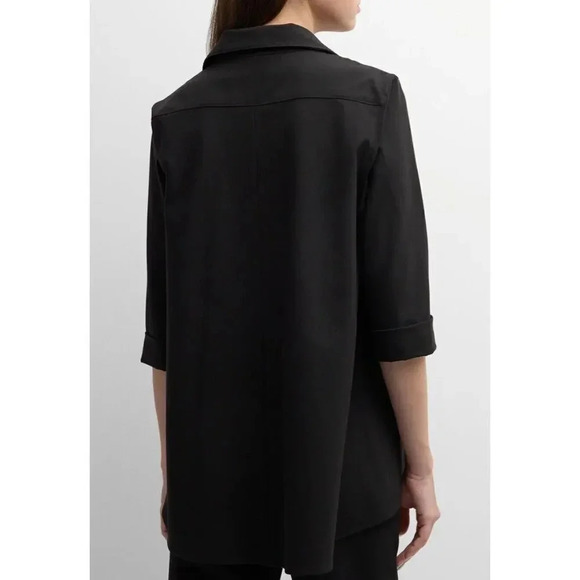 $315 Caroline Rose Women's Gray 100% Linen Front Button Down Shirt Size 2X - Picture 5 of 11